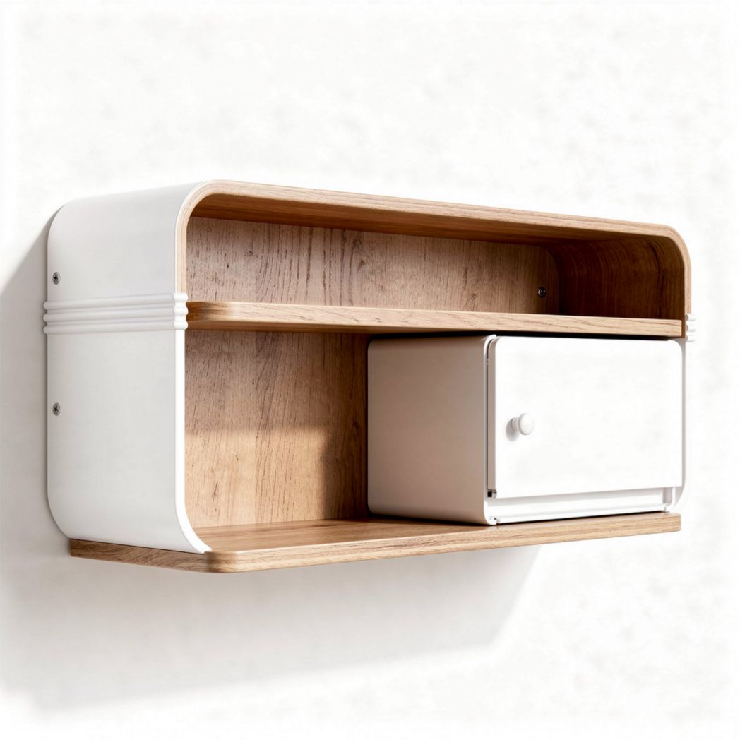 Wall Mounted Storage Shelf – Ideal for Organizing Small Items – Made of MDF and Wood – 80 x 30 x 25cm