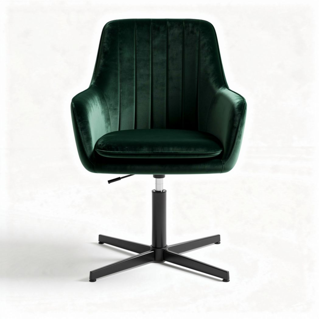Velvet Upholstered Office Chair with Adjustable Height – 65 x 60 x 85cm